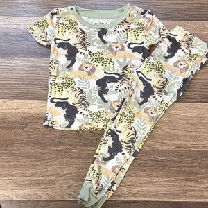 Mick Mack jungle print pajama set is made from bamboo viscose fabric